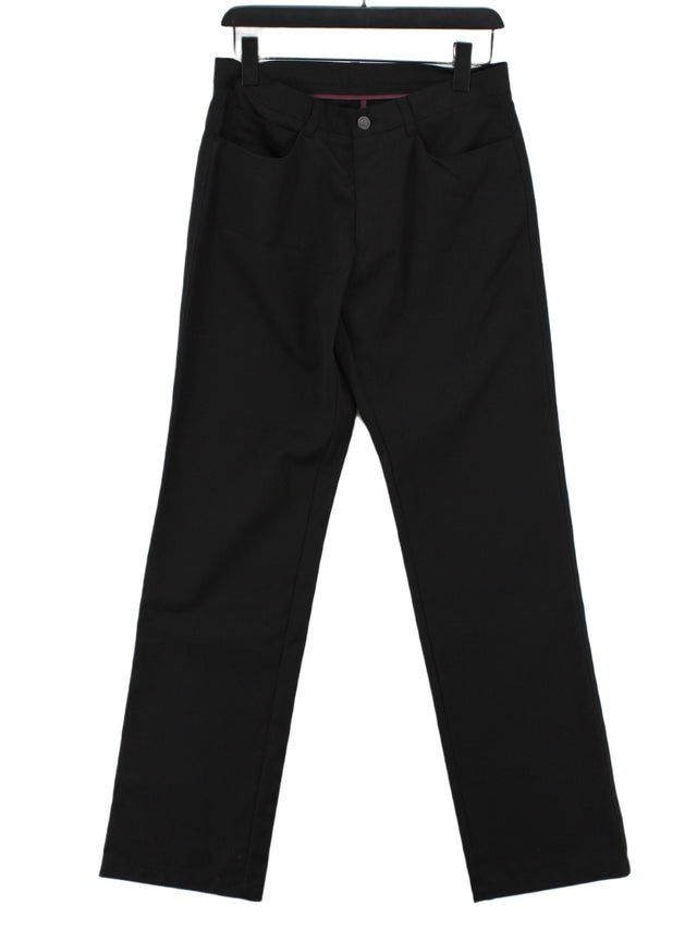 Next Men's Suit Trousers W 30 in Black Polyester with Viscose