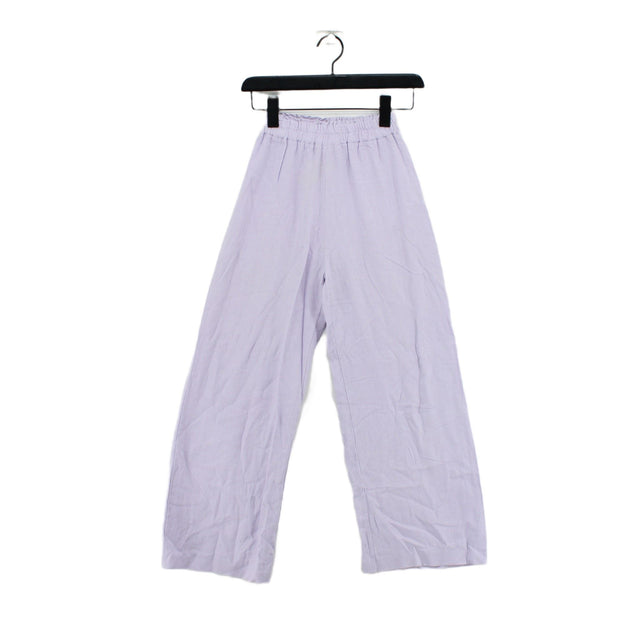 Subdued Women's Trousers XS Purple Viscose with Linen