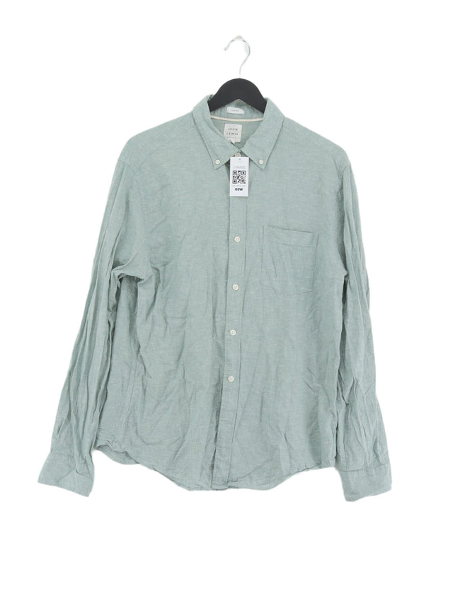 John Lewis Men's Shirt L Green Other with Cotton