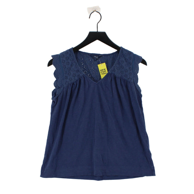 Next Women's Top UK 12 Blue 100% Cotton