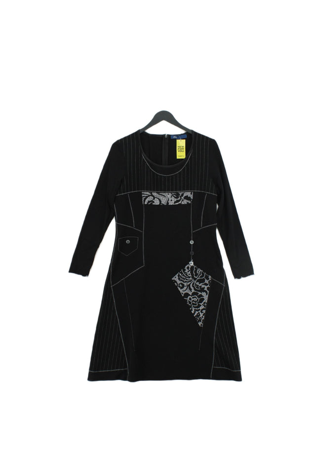 Aria Women's Midi Dress UK 12 Black Polyester with Elastane, Rayon