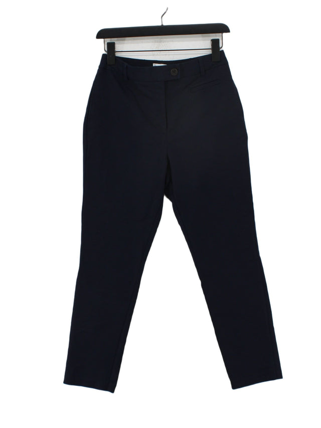 Warehouse Women's Suit Trousers UK 10 Blue Cotton with Elastane