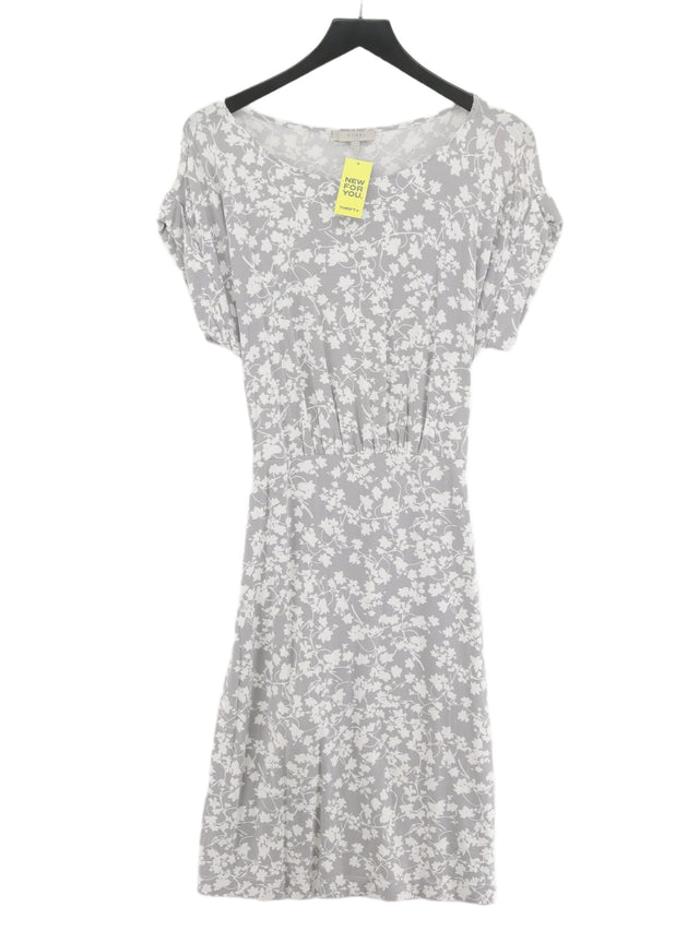 Hobbs Women's Midi Dress UK 12 Grey Viscose with Elastane, Rayon