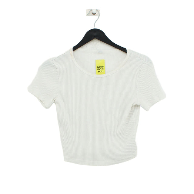 Uniqlo Women's Top XS Cream Cotton with Elastane