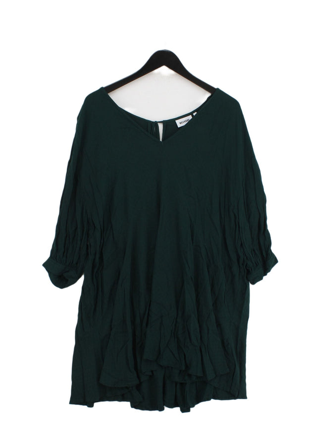 Weekday Women's Midi Dress L Green 100% Viscose