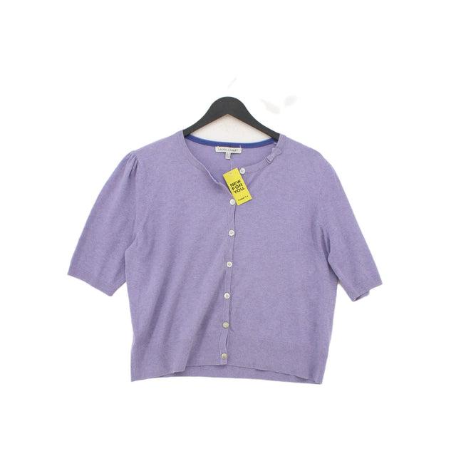 Laura Ashley Women's Cardigan UK 18 Purple Cotton with Elastane, Nylon, Spandex