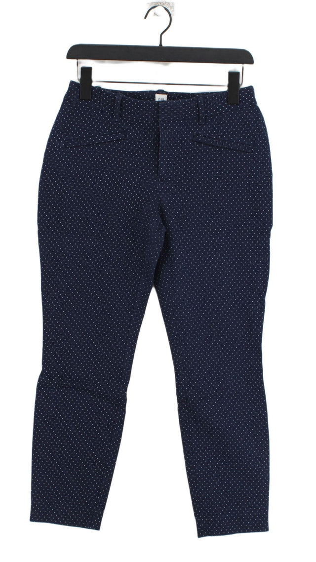 Gap Women's Trousers UK 10 Blue Cotton with Elastane