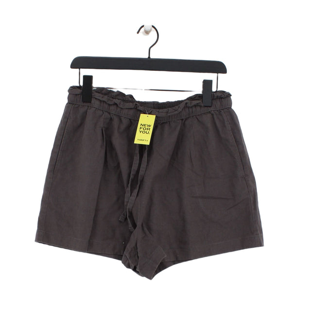 Uniqlo Women's Shorts W 28 in Grey Cotton with Linen