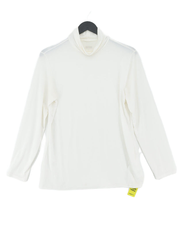 Uniqlo Women's Top XXL White Polyester with Acrylic, Elastane, Viscose