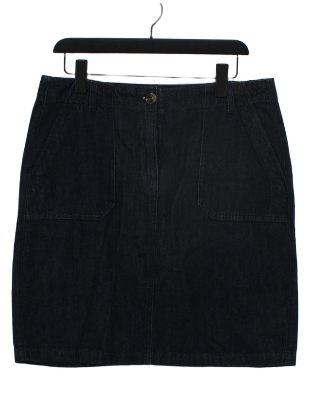 Next Women's Midi Skirt UK 14 Blue 100% Cotton