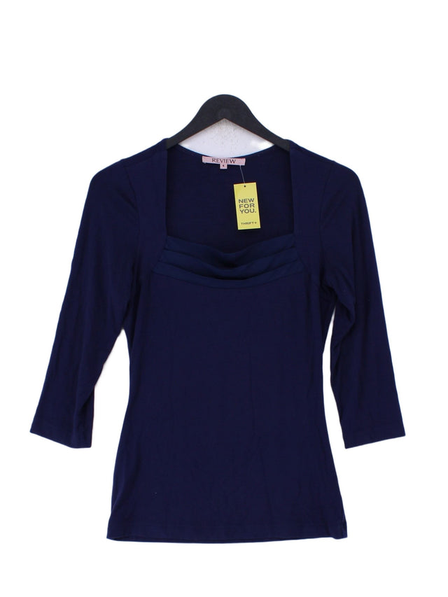 Review Women's Top UK 6 Blue Viscose with Elastane, Polyester