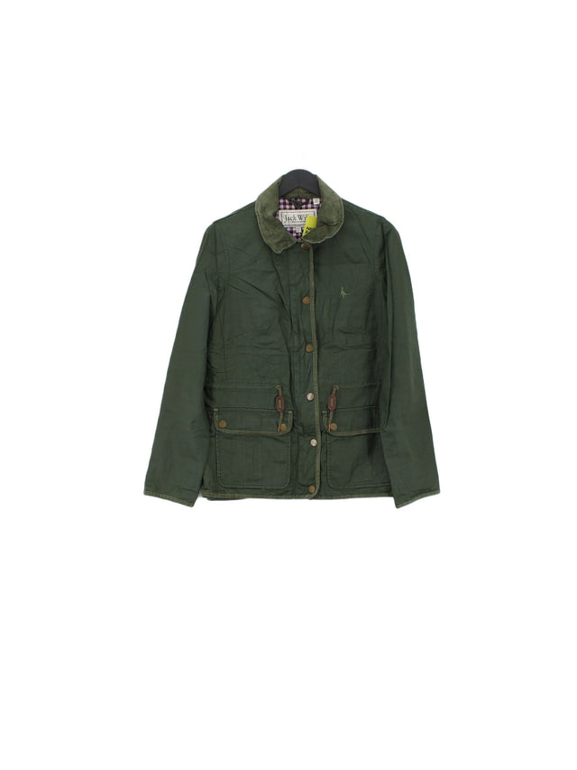 Jack Wills Women's Jacket UK 8 Green Cotton with Polyester