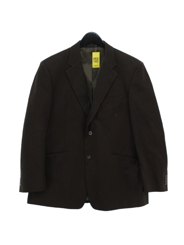 Maine Men's Blazer Chest: 44 in Brown Cotton with Polyester