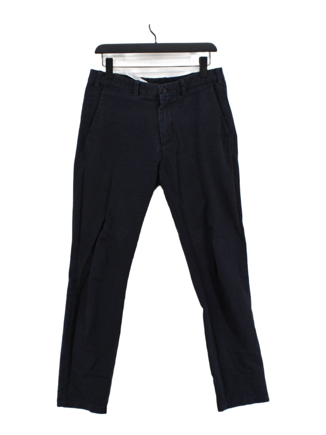Arket Men's Suit Trousers W 48 in Blue 100% Cotton