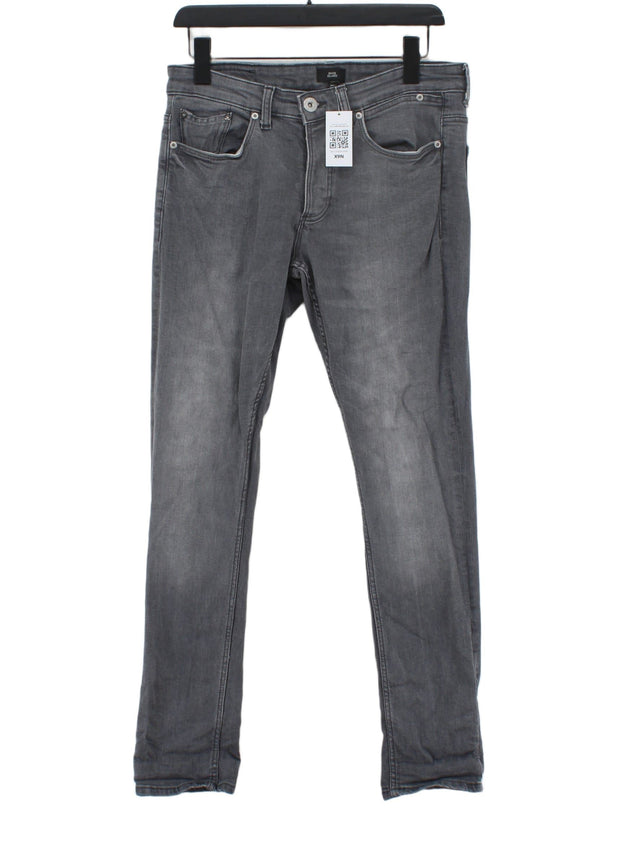 River Island Men's Jeans W 32 in Grey Cotton with Elastane