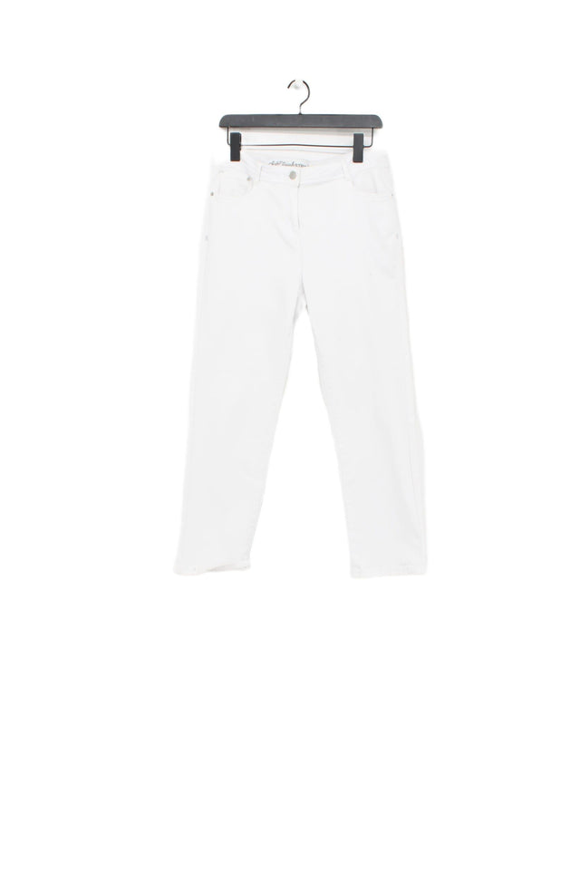 Next Women's Jeans UK 14 White Lyocell Modal with Cotton, Polyester