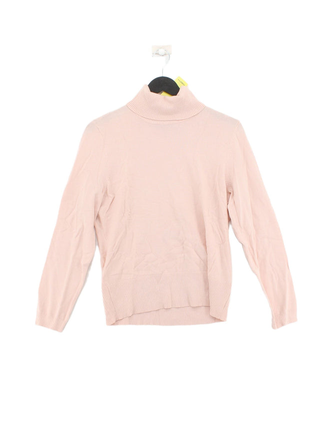 Oui Women's Top UK 16 Pink Cotton with Polyamide