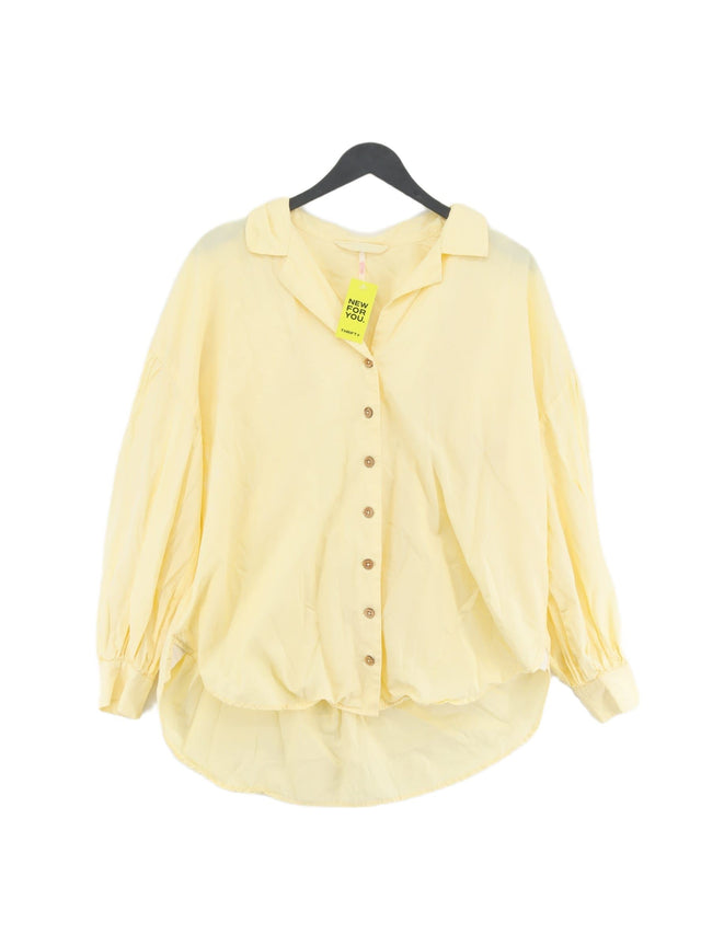 Free People Women's Shirt S Yellow 100% Cotton