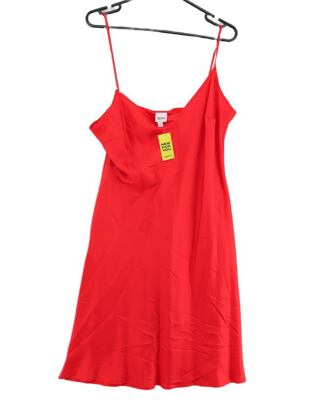 Vintage Together Women's Midi Dress UK 14 Red 100% Polyester