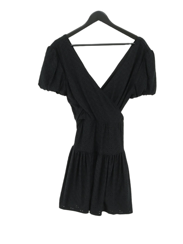 Topshop Women's Midi Dress UK 10 Black Polyester with Elastane