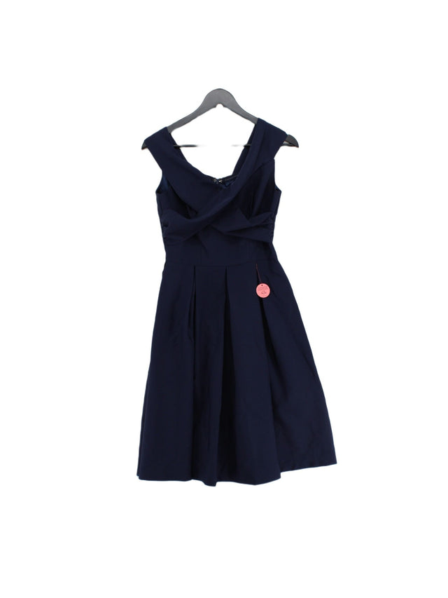 Chi Chi London Women's Midi Dress UK 8 Blue Polyester with Elastane