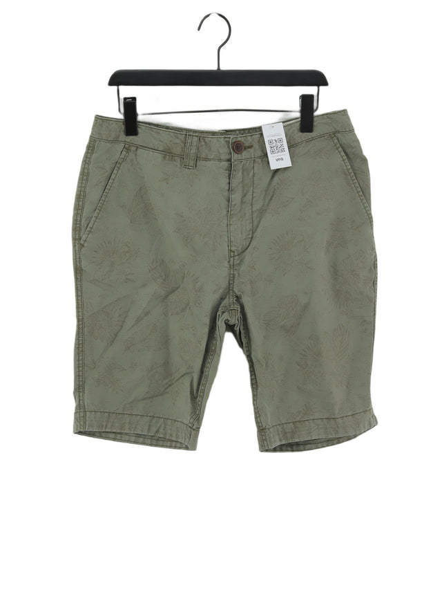 FatFace Men's Shorts W 36 in Green 100% Cotton