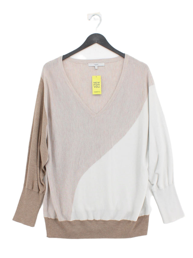 Next Women's Jumper L Cream Polyester with Viscose