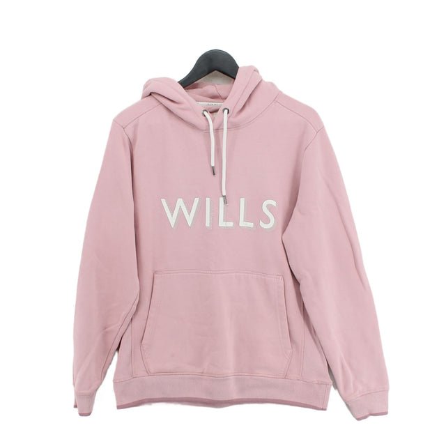 Jack Wills Women's Hoodie M Pink Cotton with Polyester