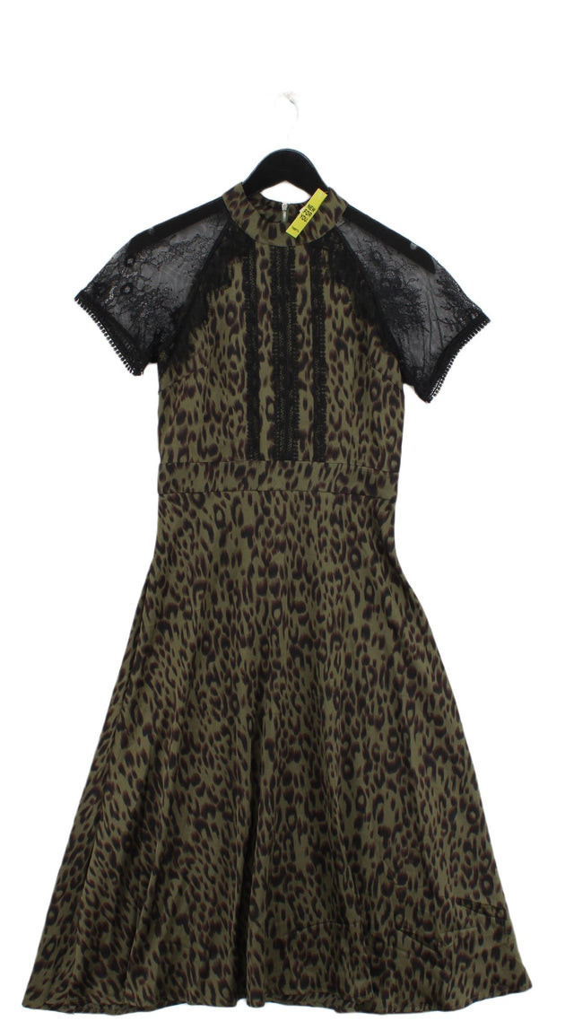 Liquorish Women's Midi Dress UK 8 Green 100% Polyester