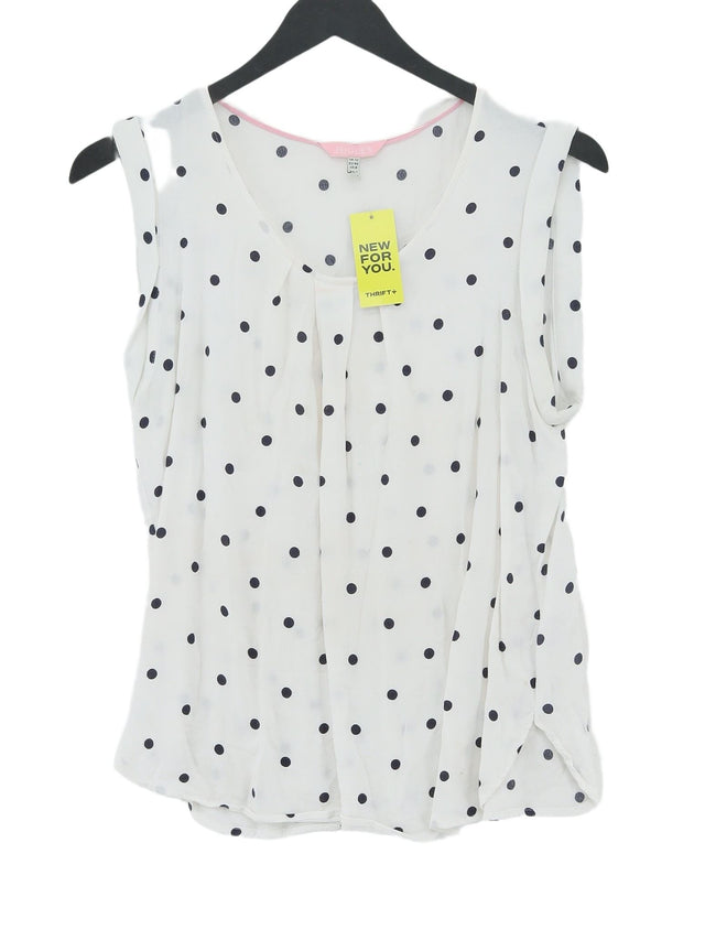 Joules Women's Top UK 12 White 100% Viscose