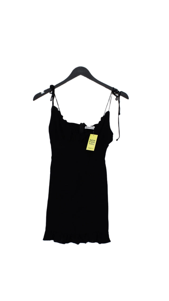 Reformation Women's Midi Dress UK 2 Black 100% Viscose