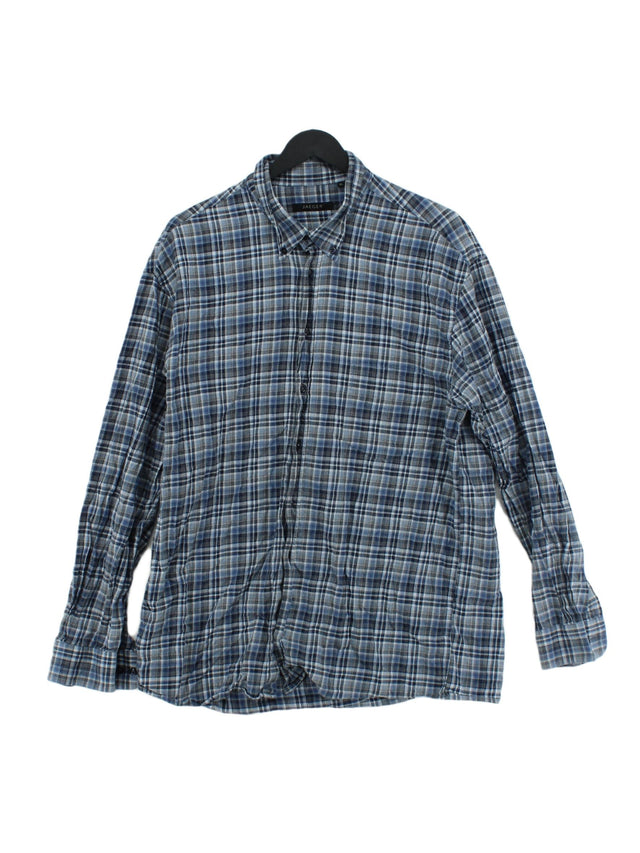 Jaeger Men's Shirt XL Blue 100% Cotton