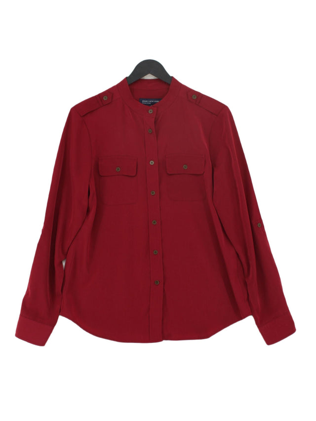 Jones New York Women's Shirt M Red 100% Polyester