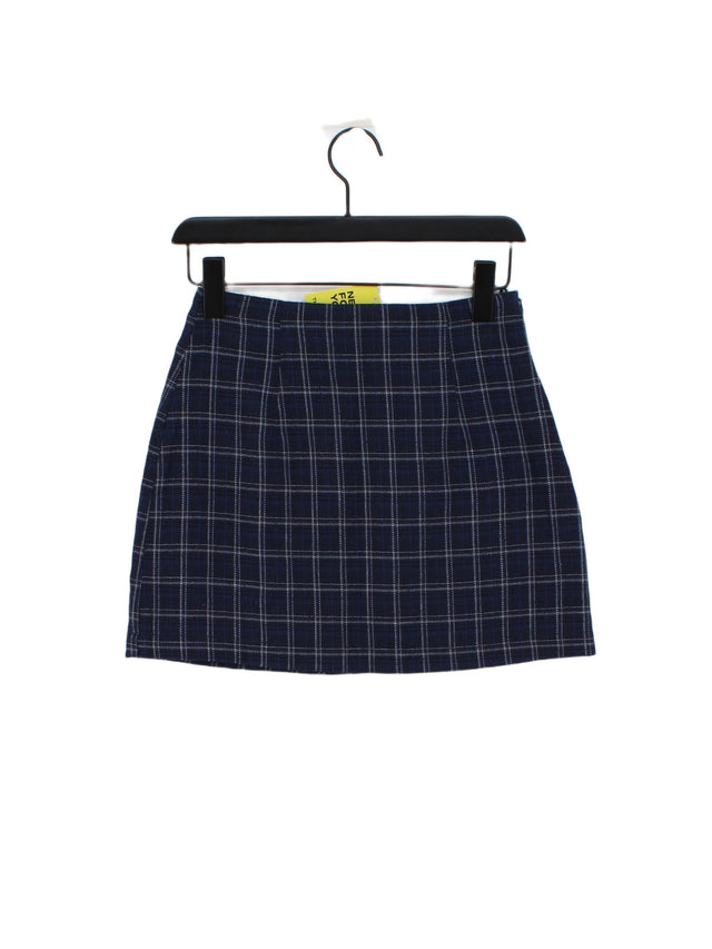 Fashion Union Women's Mini Skirt UK 8 Blue 100% Cotton