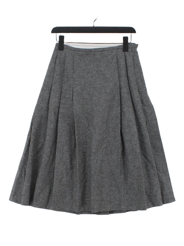 Eastex Women's Midi Skirt UK 12 Grey 100% Wool