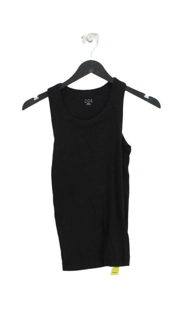 COS Women's T-Shirt XS Black Cotton with Elastane