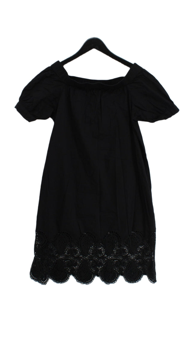 Iris & Ink Women's Midi Dress UK 10 Black 100% Cotton