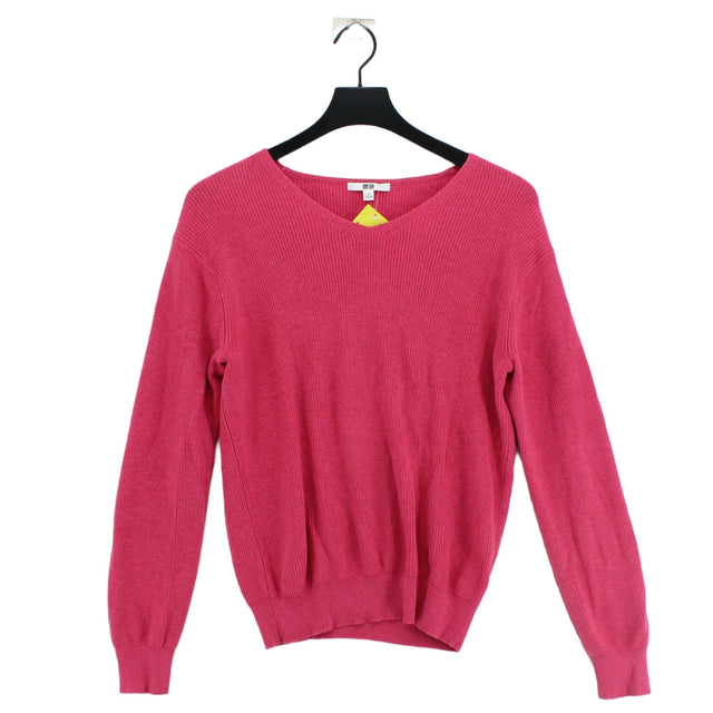Uniqlo Women's Jumper S Pink Cotton with Cashmere