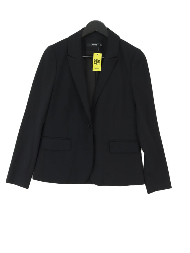 Hallhuber Women's Blazer UK 10 Black Viscose with Elastane, Polyamide, Polyester