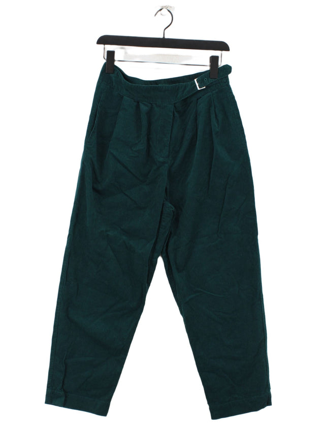 Oliver Bonas Women's Trousers UK 10 Green 100% Cotton