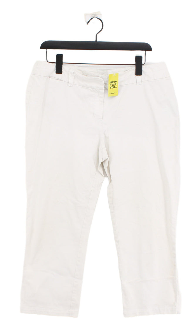 Boden Women's Trousers UK 16 White Cotton with Elastane
