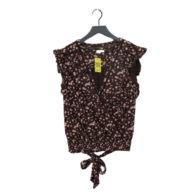 FatFace Women's Top UK 16 Brown 100% Cotton