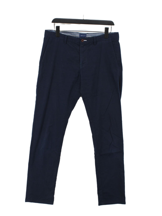 Gant Men's Suit Trousers W 32 in; L 32 in Blue 100% Other