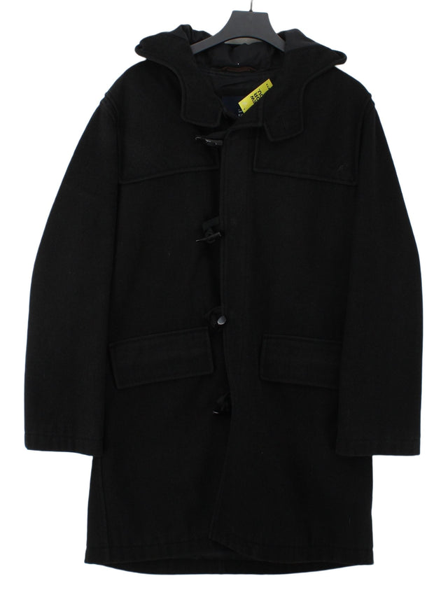 Kangol Men's Coat XL Black Wool with Cotton, Polyester