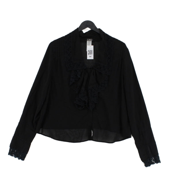 Marlene Birger Women's Blouse UK 8 Black Polyester with Rayon, Viscose