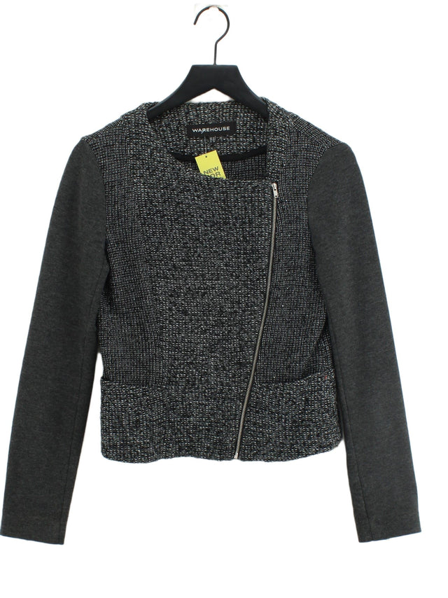 Warehouse Women's Jacket UK 10 Grey Acrylic with Polyester, Wool