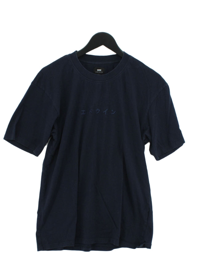 Edwin Men's T-Shirt S Blue 100% Cotton