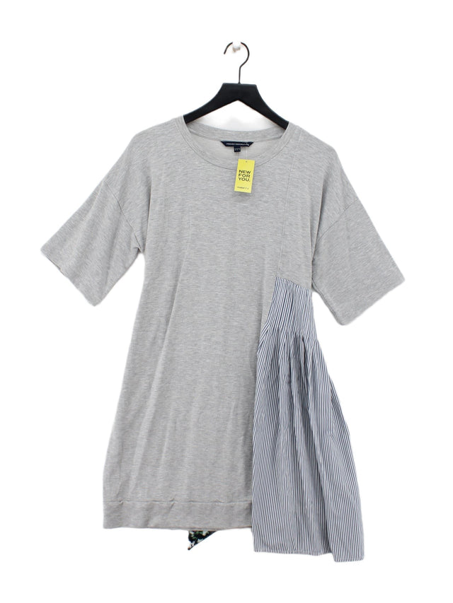 French Connection Women's Midi Dress UK 16 Grey Viscose with Cotton, Elastane