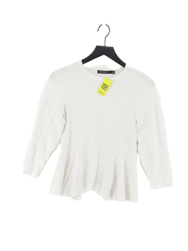 Karen Millen Women's Jumper S White Viscose with Elastane, Polyamide