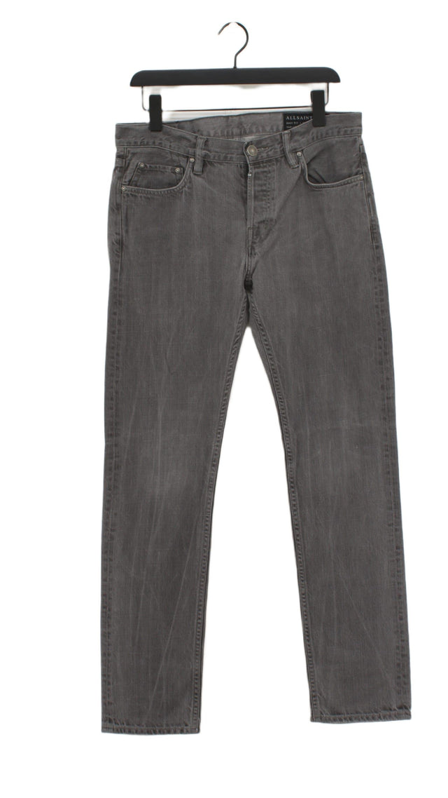 AllSaints Men's Jeans W 32 in Grey 100% Cotton
